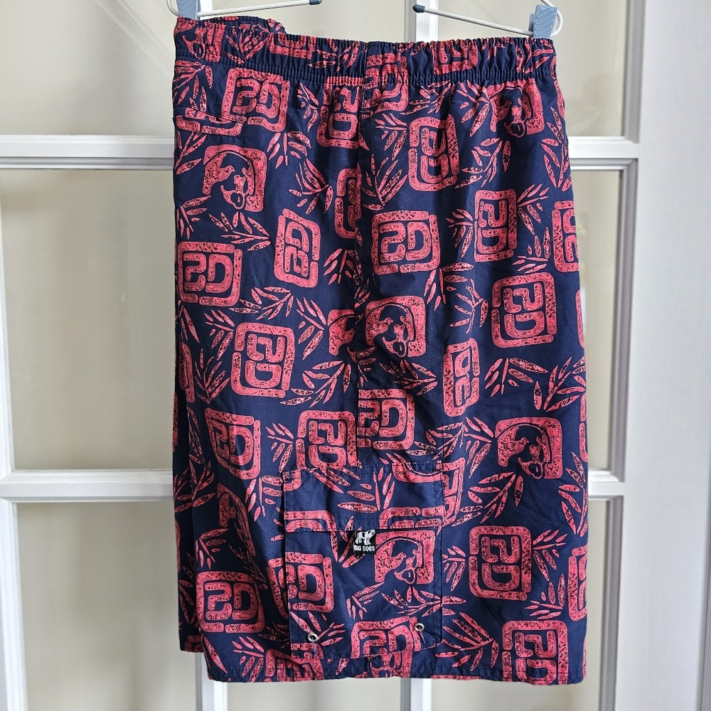 Vintage BIG DOGS Shorts Swim Trunks Mens Size 4XL Big Tall Beach Bathing Suit - Picture 3 of 9